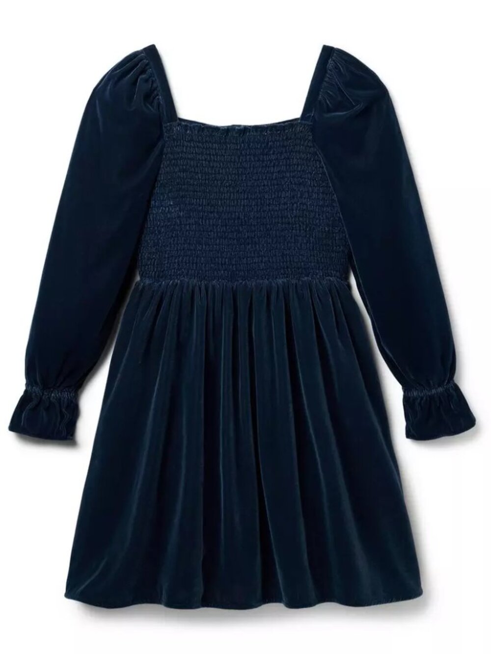 Janie and Jack The Velvet Smocked Dress in Dark Marine Size 10